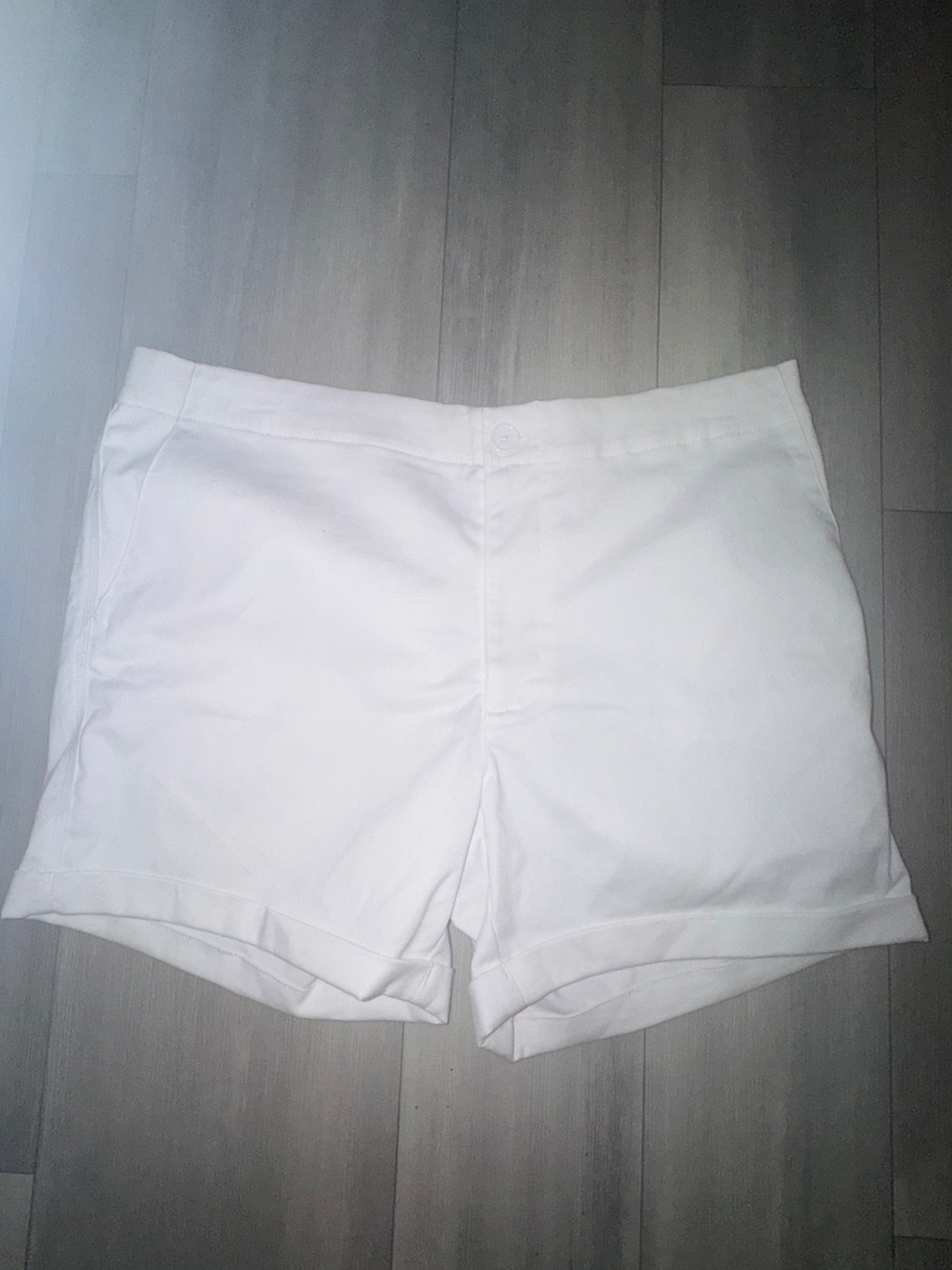 Free- just be White Cotton Cuffed Bermuda Shorts